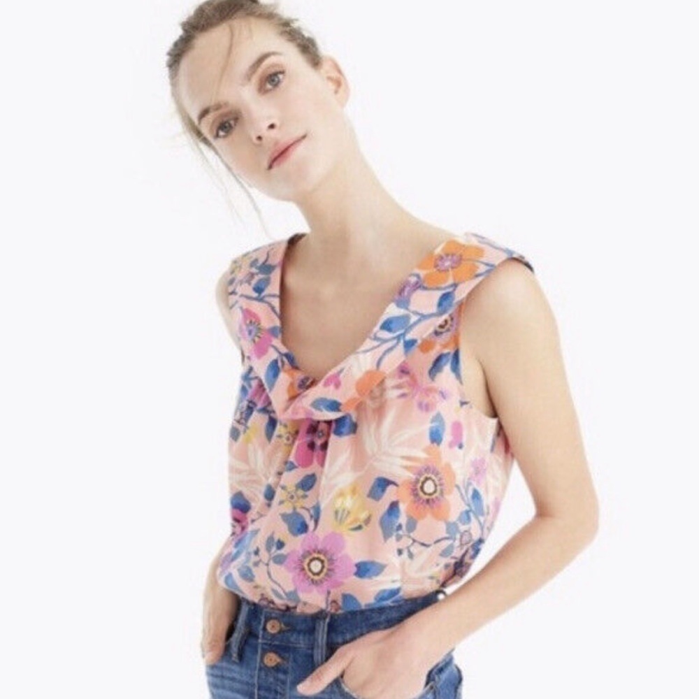 J. Crew liberty London tank women’s size medium EUC floral